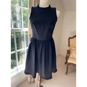 Kate Spade Little Black Midi Sleeveless Dress with Ruffle Trim Size 4